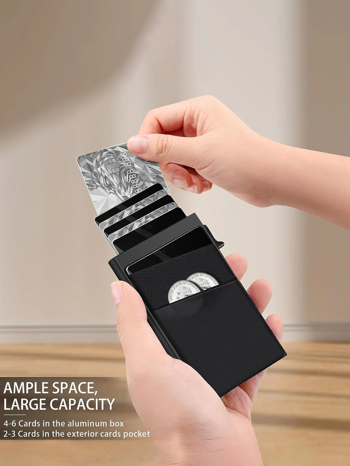 Porte-cartes aluminium à poche