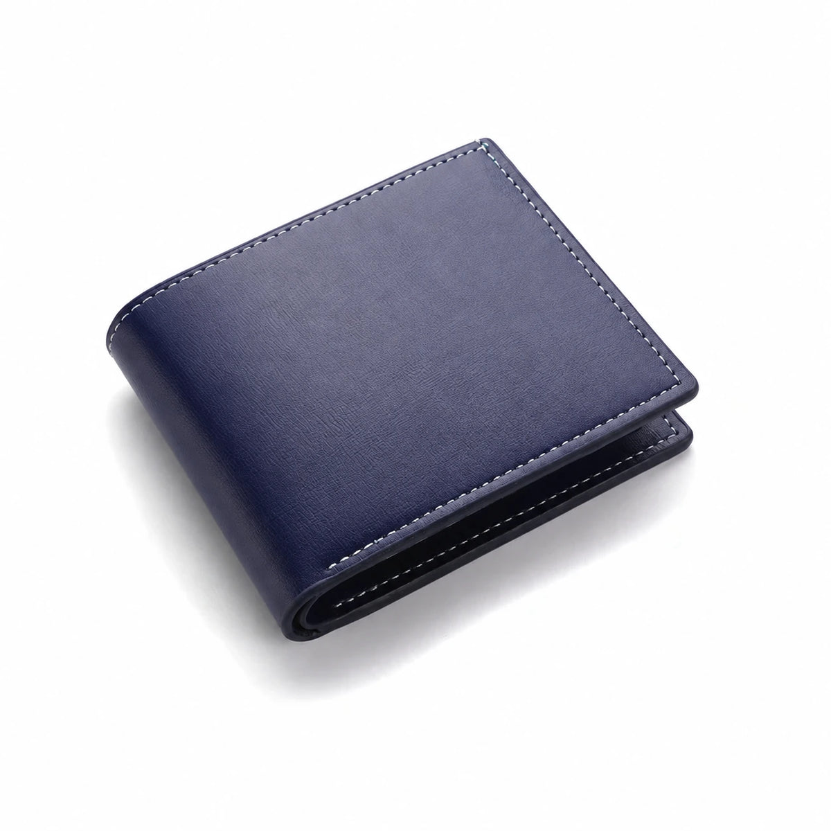 Portefeuille homme compact bleu, vue extérieure