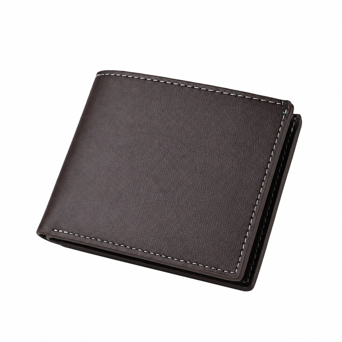 Portefeuille homme compact marron, vue extérieure