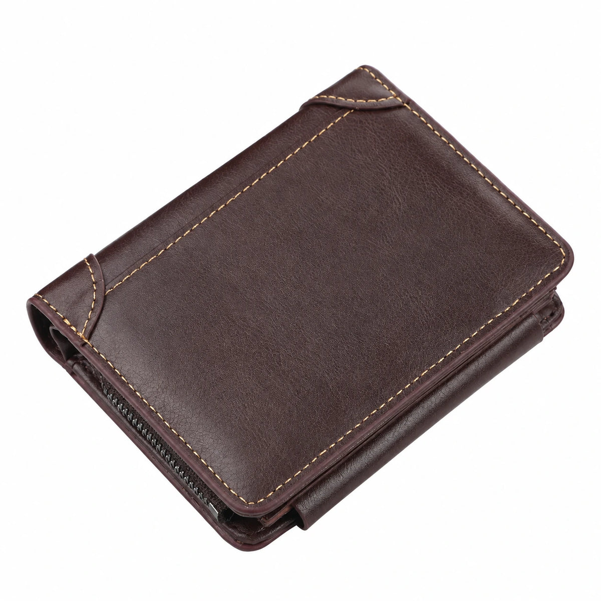Portefeuille homme à fermoir café, vue extérieure